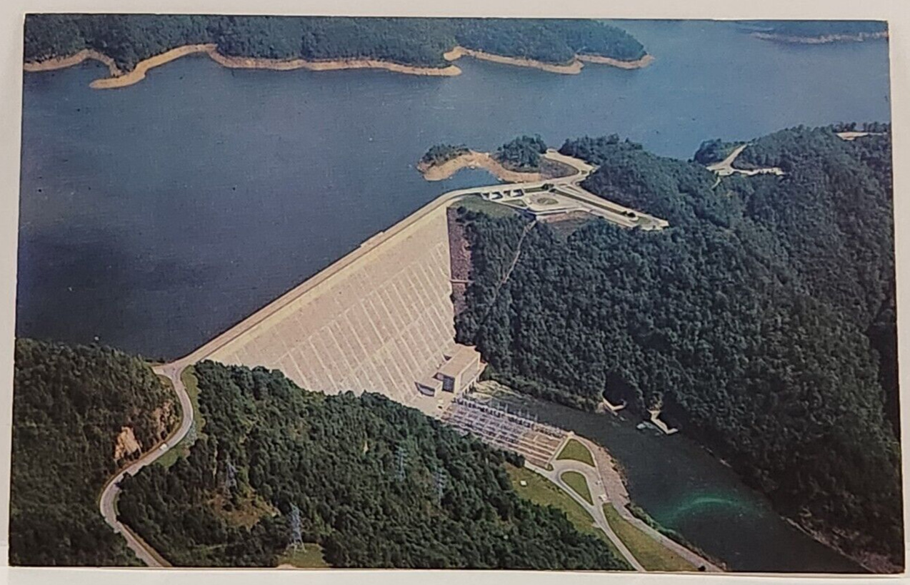Postcard Fontana Dam and Lake North Carolina Observation Building Vintage
