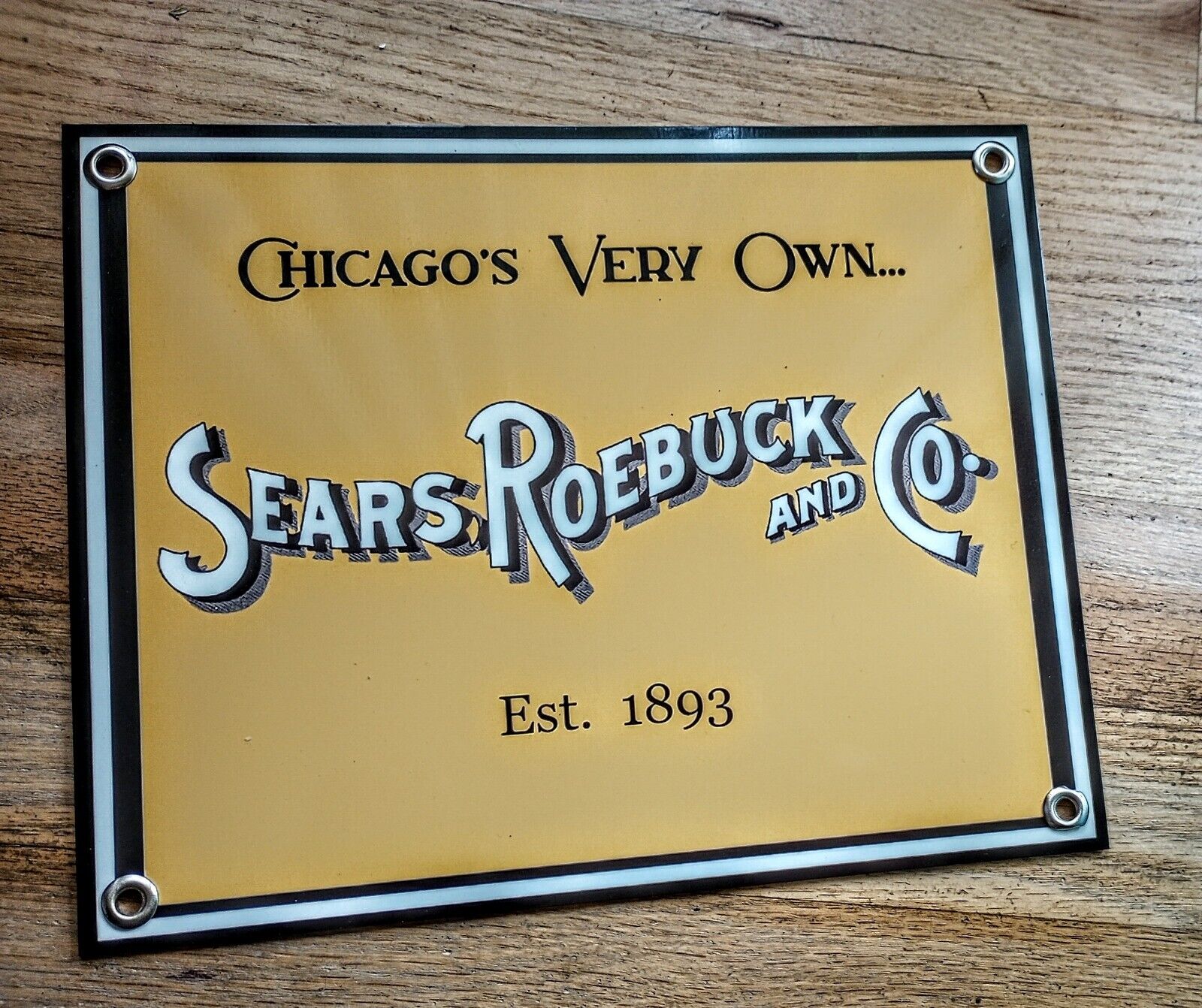 Sears Roebuck sign ... Chicago\'s Very Own ... retail store ... yellow