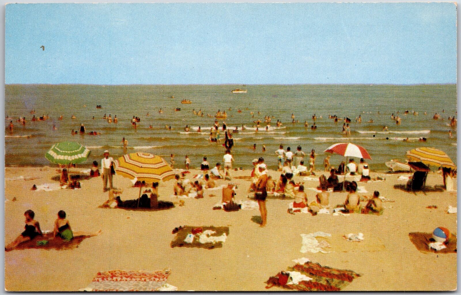 Cedar Point Ohio OH, Bathing Sand Ocean Beach on Lake Erie, Vintage Postcard
