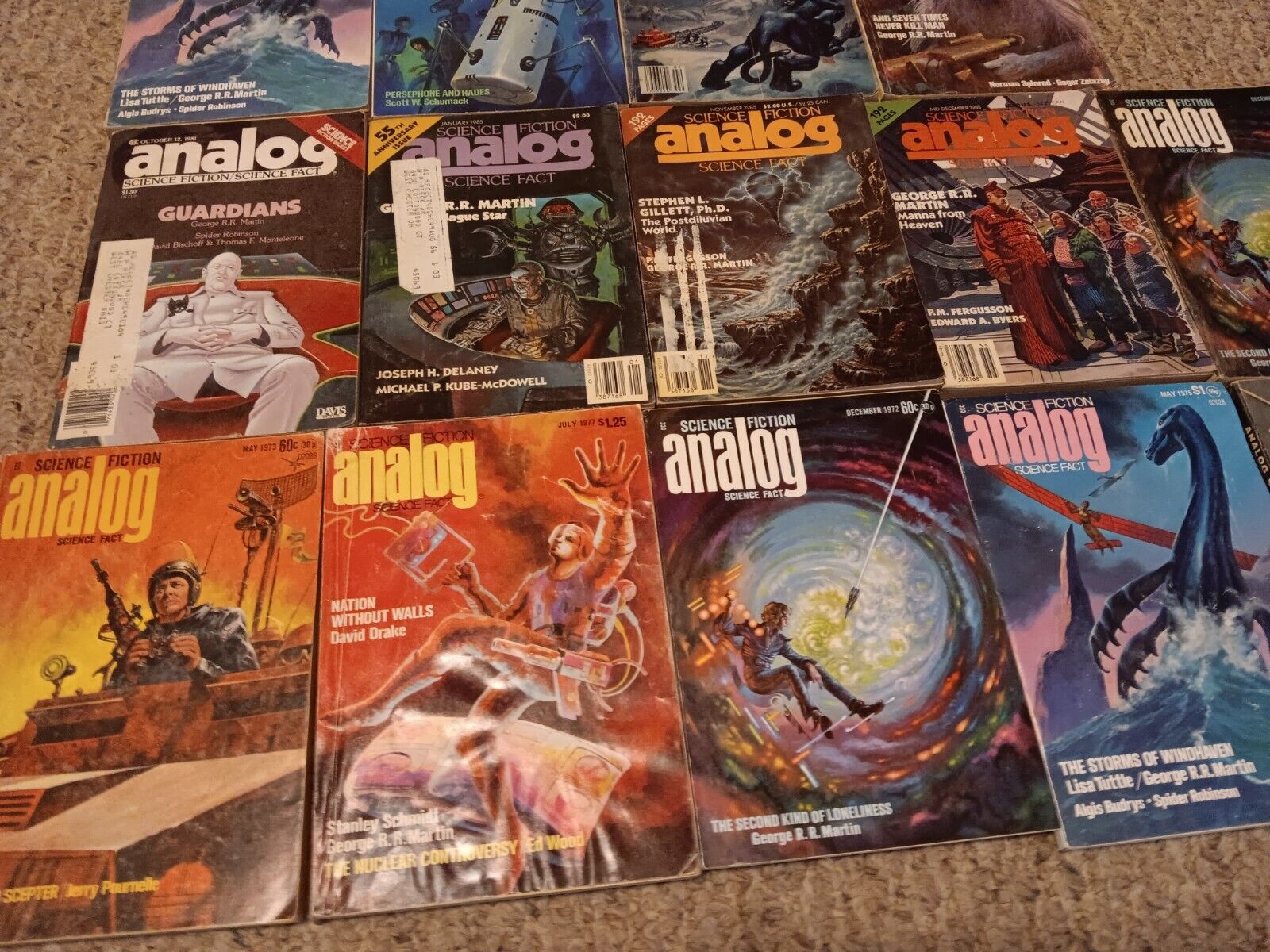 Vintage Analog Science Fiction Magazine Lot of 14 (Arthur C Clarke, GRRM)