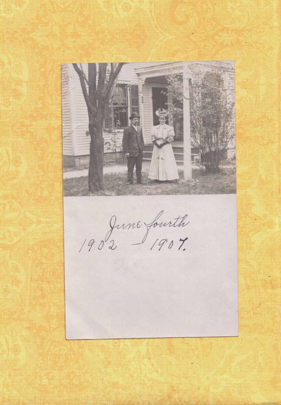 VT Brattleboro area RPPC postcard 1907 June Man and Woman & House Vermont