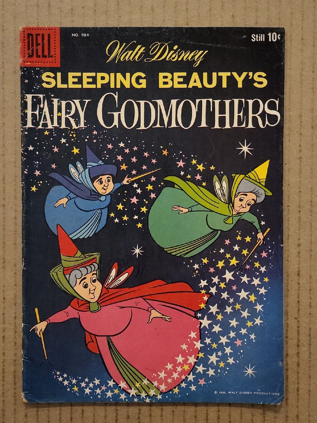 Four Color #984 Disney Sleeping Beauty Fairy Godmothers Dell 1959 VG+