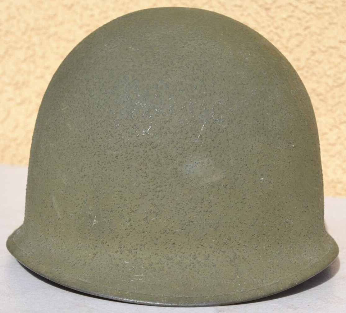 WW 2 US ARMY SCHLUETER (S) M-1 HELMET ALL ORIGINAL FACTORY ISSUED CAMO PAINT