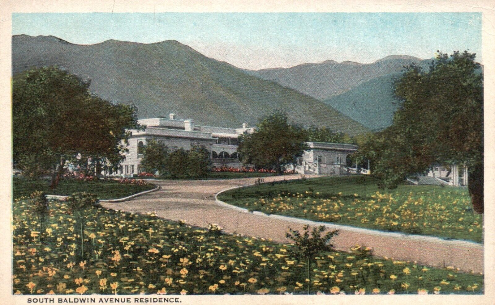 Postcard CA South Baldwin Avenue Residence California WB Vintage PC H126