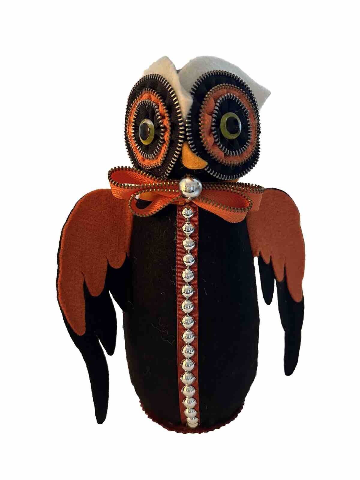 Owl Crafted Felt Halloween Melrose International 13 In. Vintage
