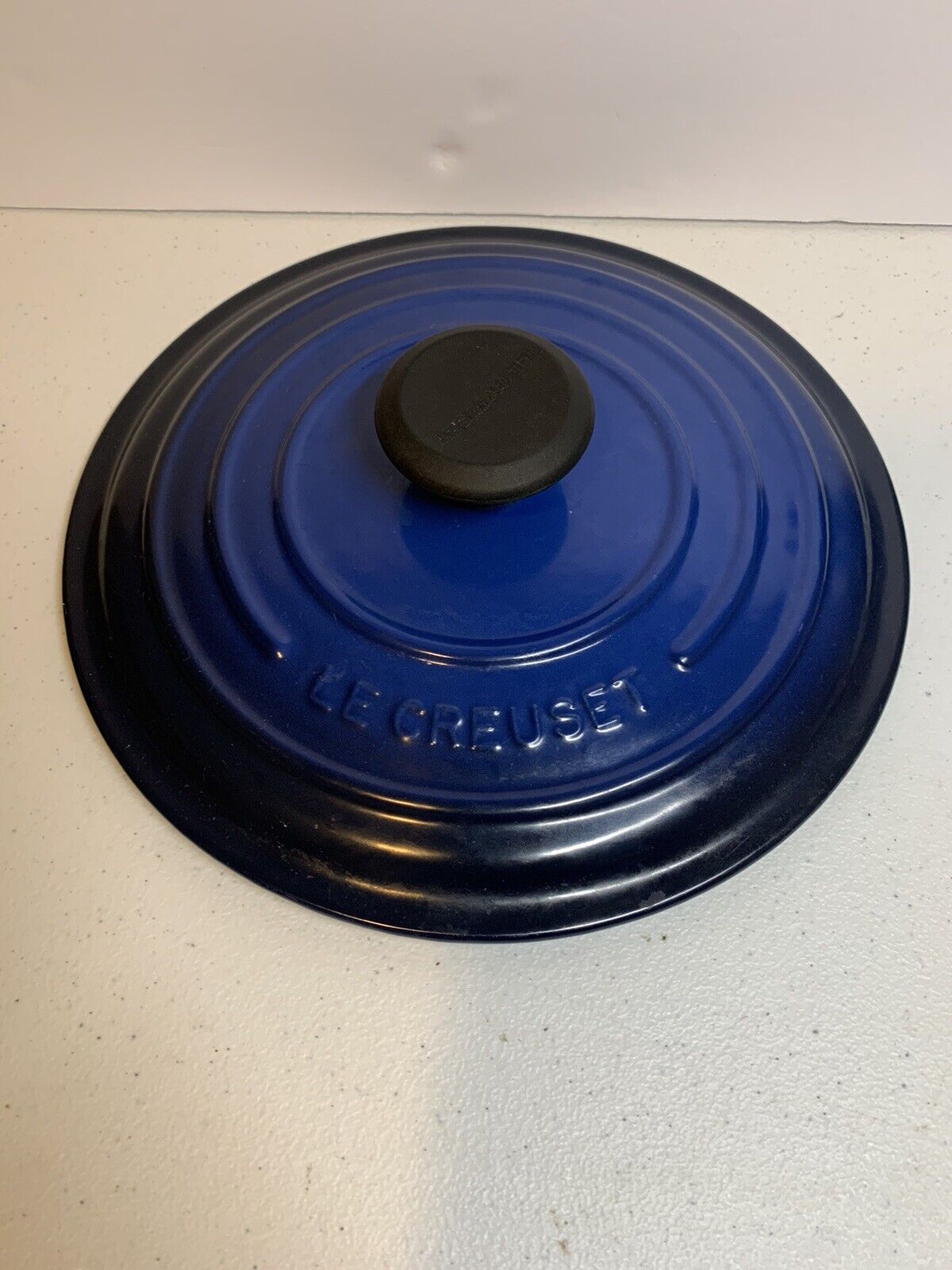 Le Creuset Dutch Oven LID ONLY Blue Replacement Part Round # 24 France
