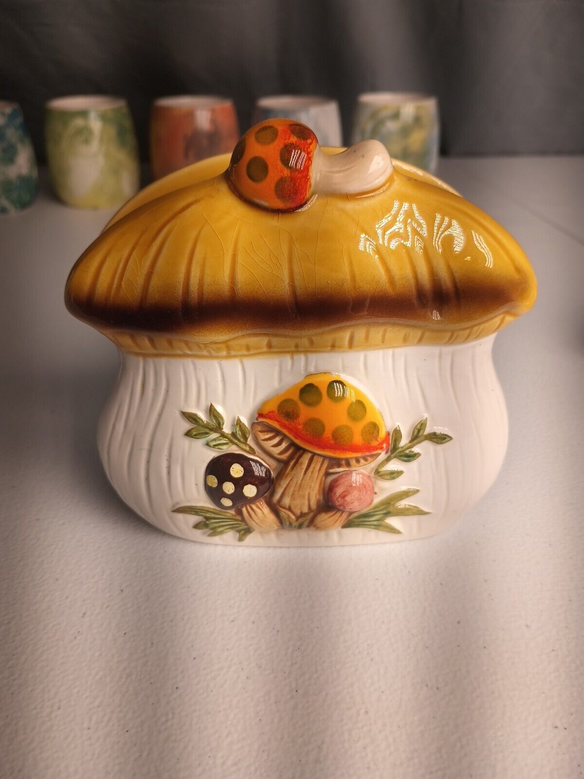 VTG 1983 Sears Roebuck Merry Mushroom Collection Ceramic Napkin Holder JAPAN