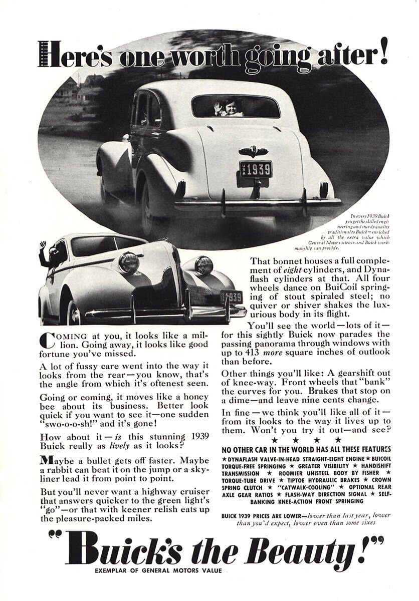 1938 Buick: Here's One Worth Going After Vintage Print Ad