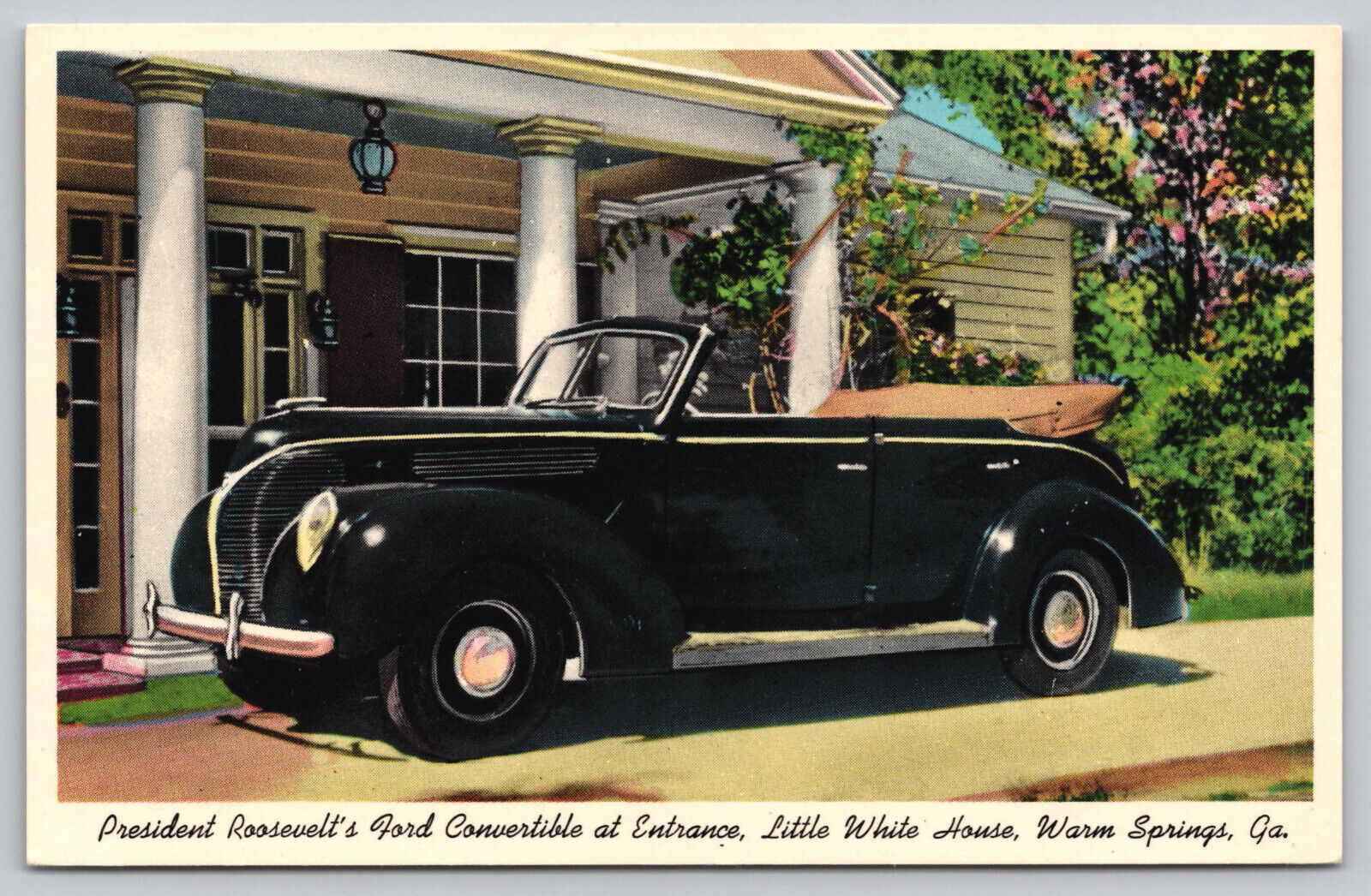 Warm Springs GA Georgia - President Roosevelt's Ford Convertible - Postcard