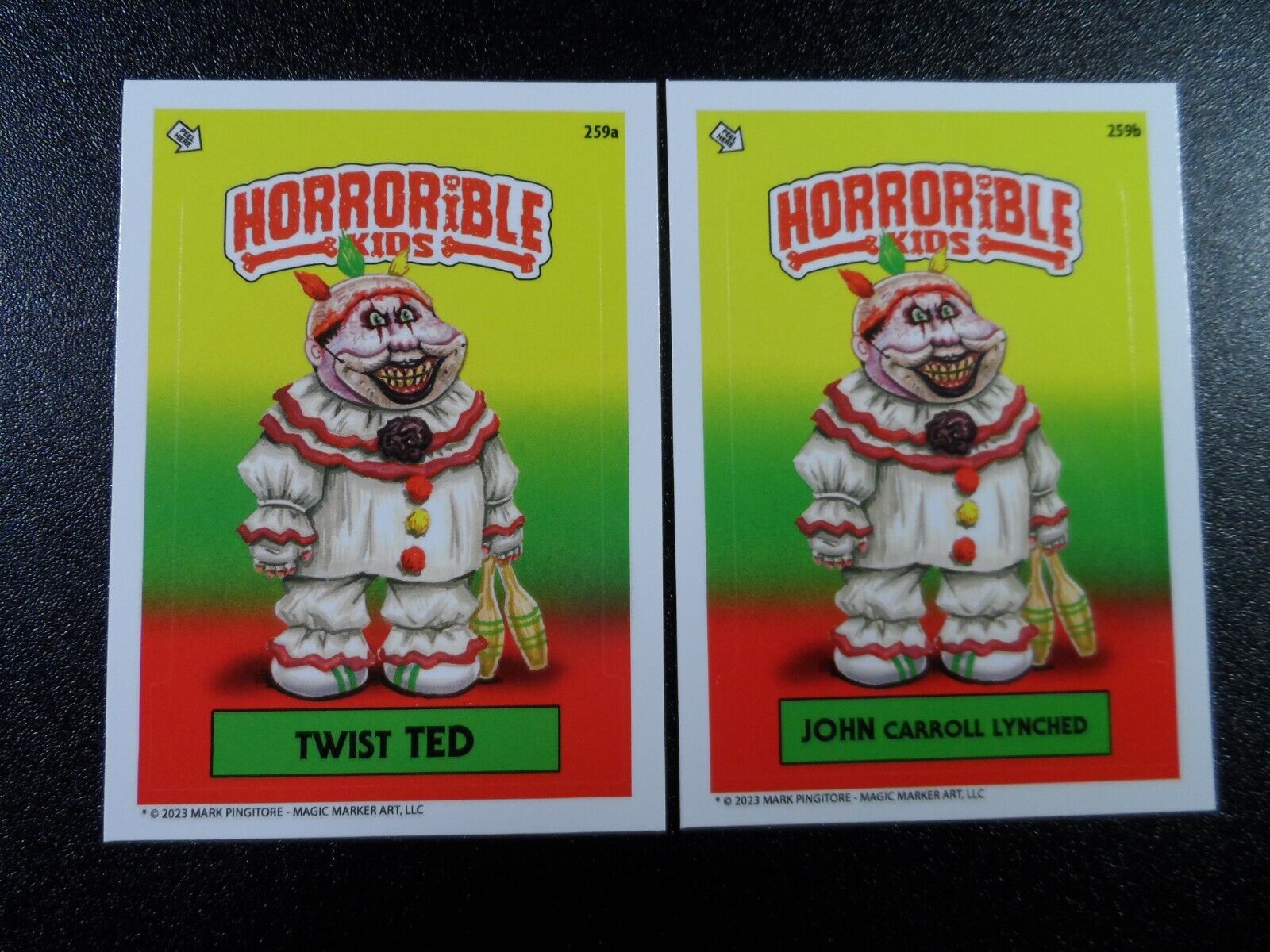 American Horror Story Twisty the Clown Horrorible Kids 2 Card Set GPK Spoof