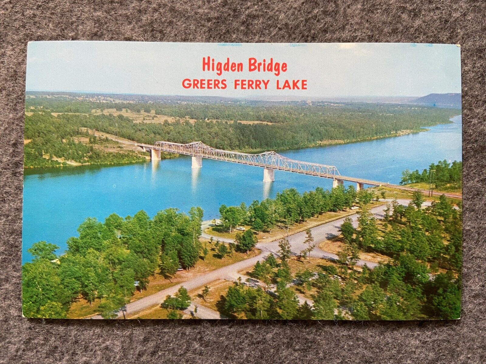 Higden Bridge, Greers Ferry Lake, near Heber Springs, Arkansas Vintage Postcard