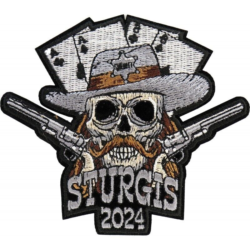 Sturgis Black Hills Rally 2024 New Aces  and 8\'s Embroidered Patch Bike week