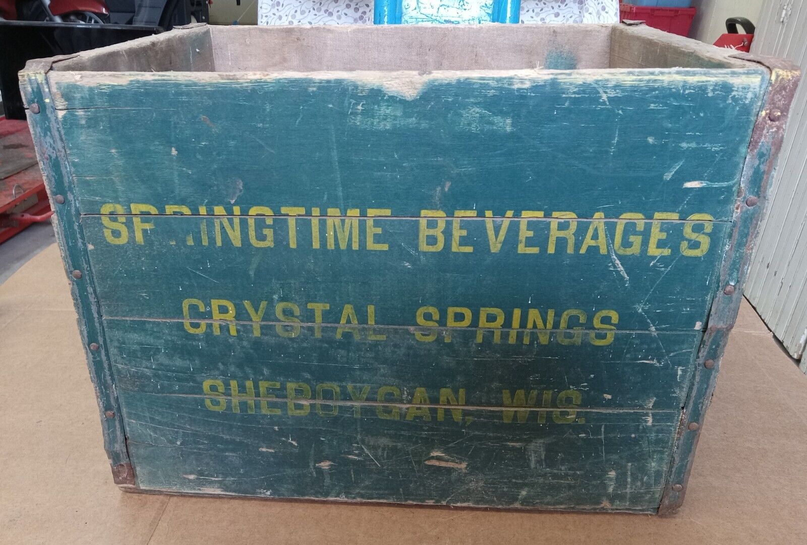 Vintage Springtime Beverages Soda Crate