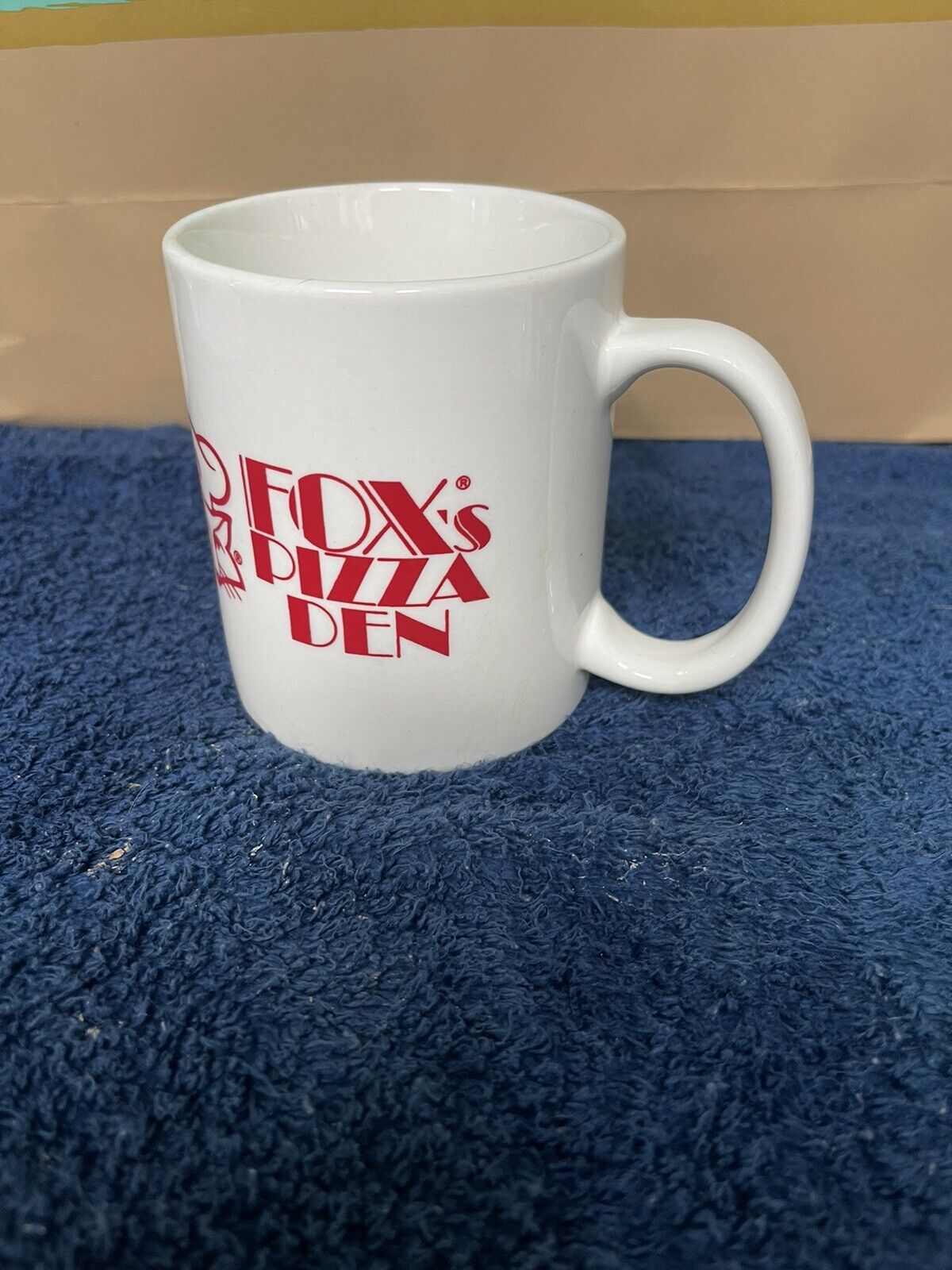 VINTAGE 1986 FOX’s PIZZA DEN COFFEE CUP MUG~Estate Find