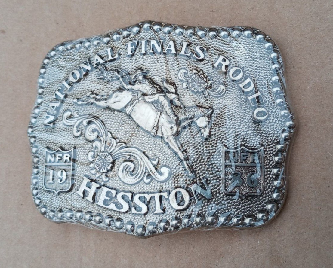 Vintage Hesston National Finals Rodeo 1986 Western Belt Buckle  New / never worn