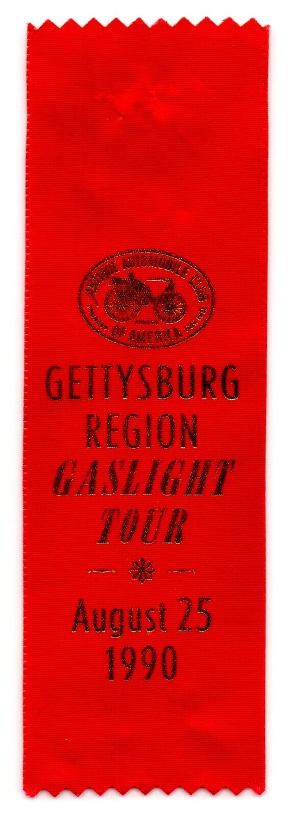 1990 Antique Automobile Club America AACA Ribbon Gettysburg Gaslight Tour VTG
