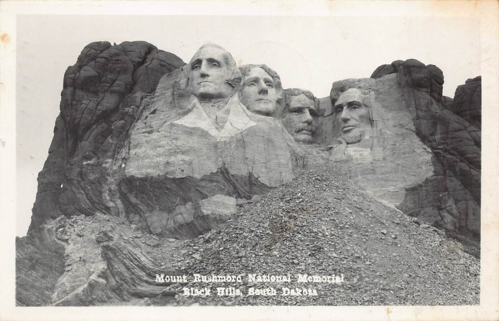 RPPC Mt Mount Rushmore Construction Kadoka South Dakota Photo Vtg Postcard B3
