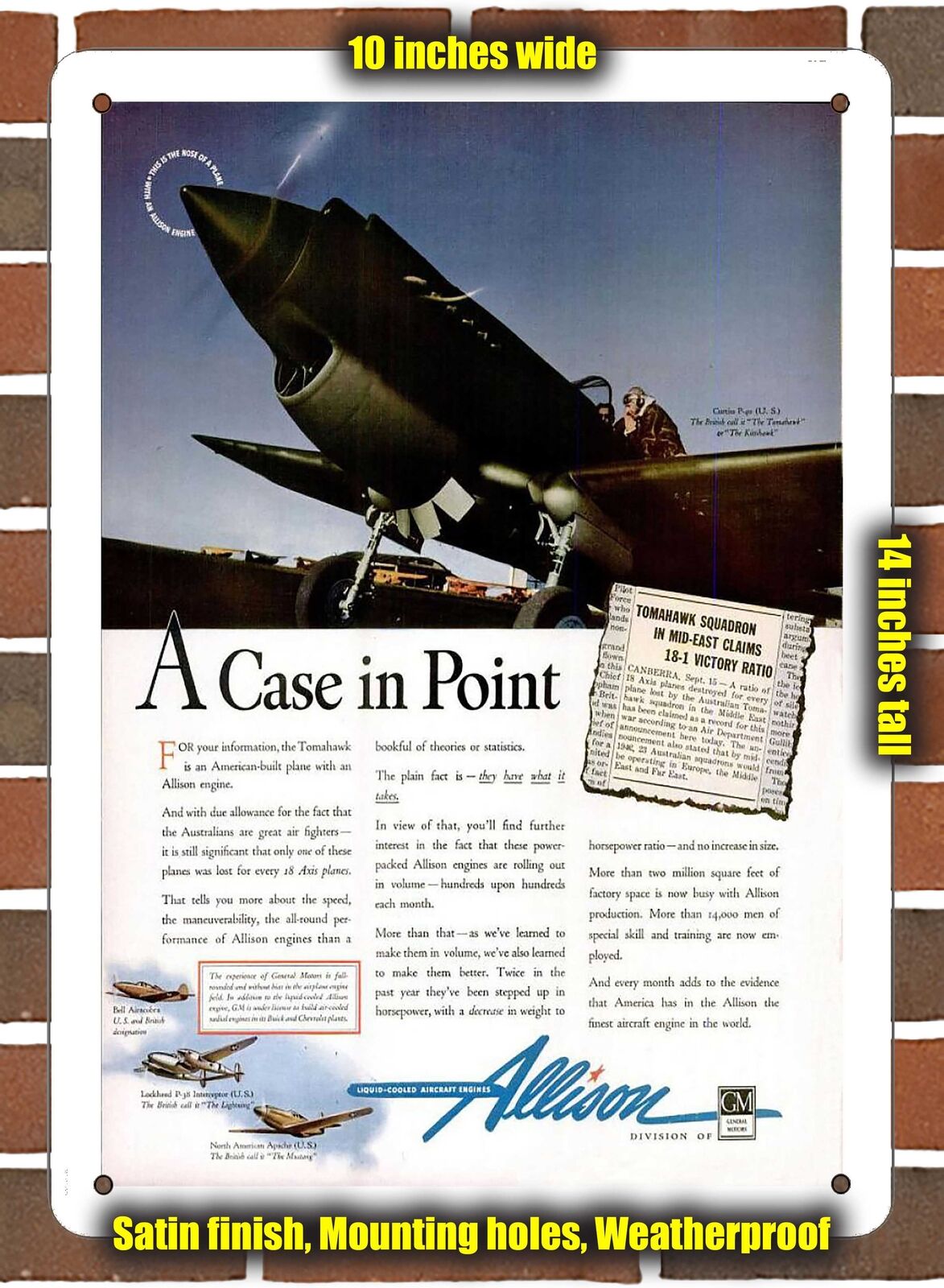 METAL SIGN - 1942 GM Vintage Ad 02