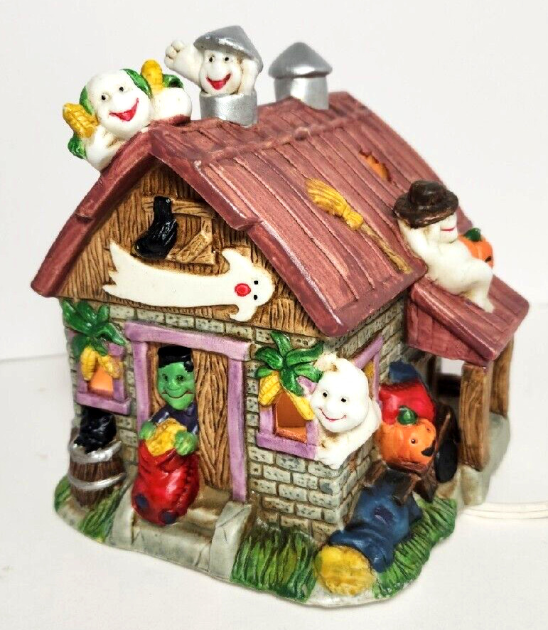 Lighted Halloween Haunted House Witch Ghosts Spooky Village House Scary Cabin