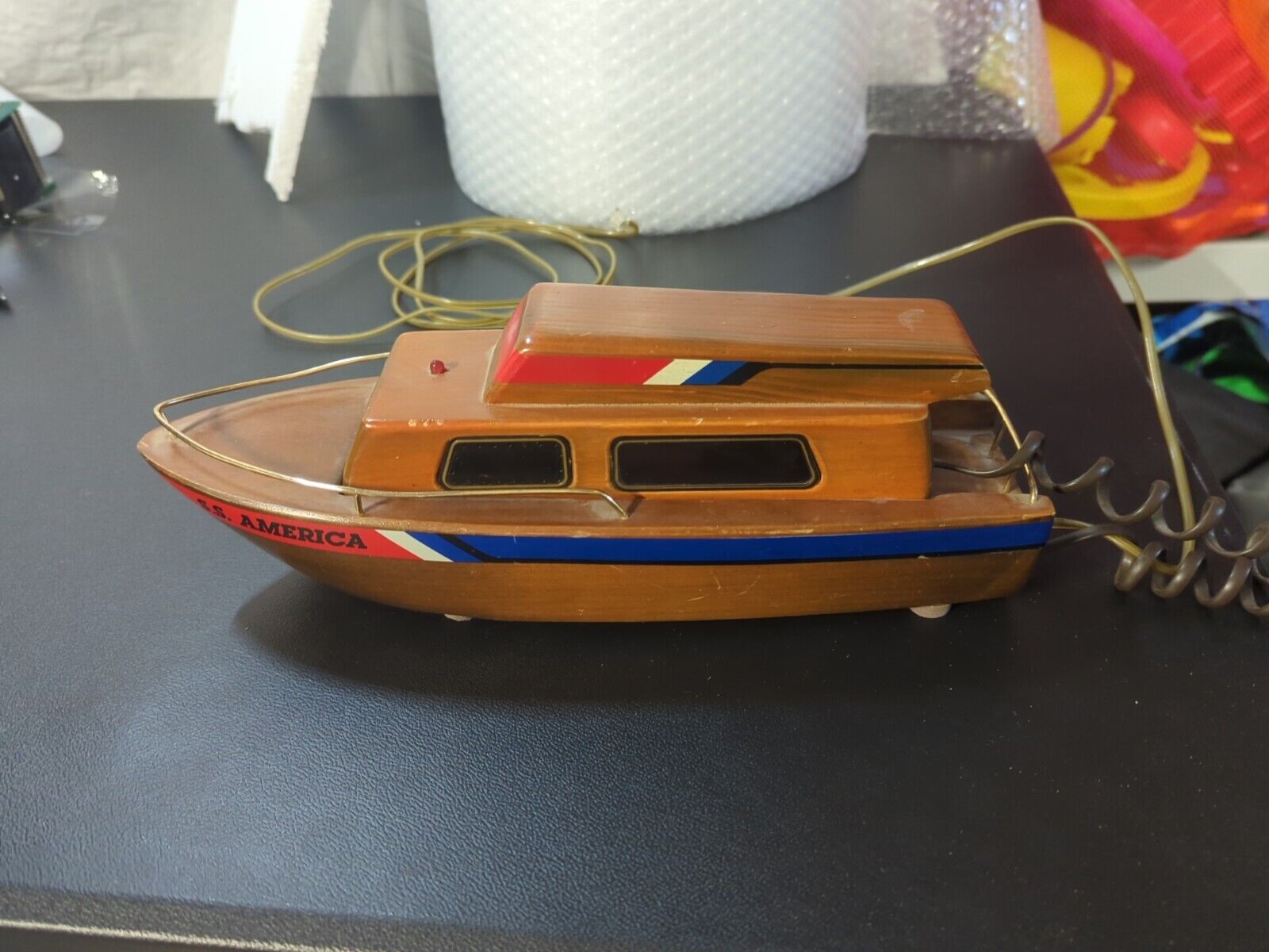 Vintage Telemania SS America Wood Boat Yacht Telephone 