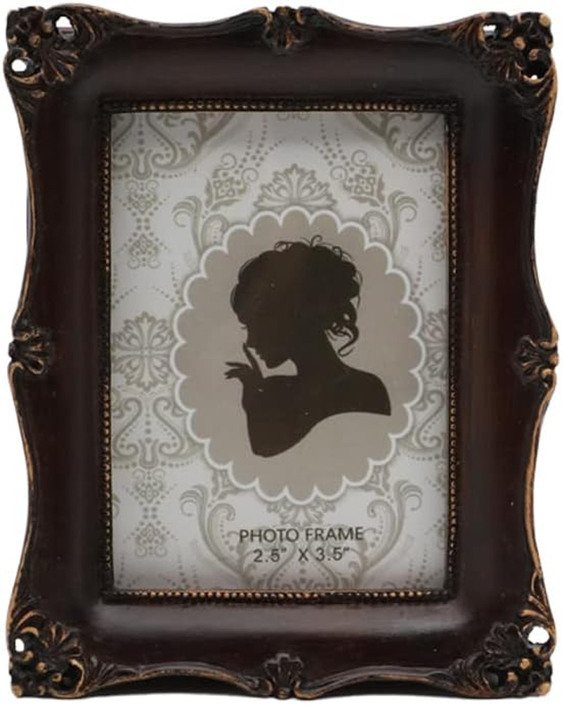 CISOO Vintage Small 2.5X3.5 Picture Frame Antique Ornate Mini Photo Frame, Table