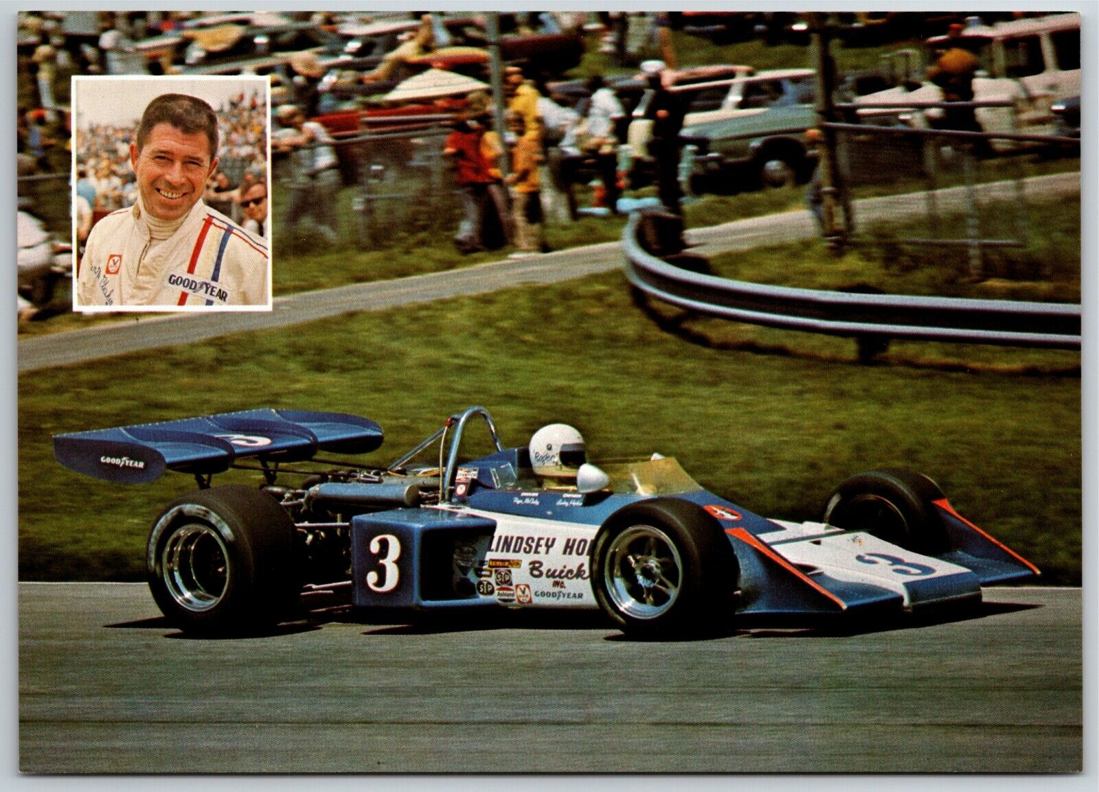 Vintage Oversized Indy 500 Postcard c1977 \
