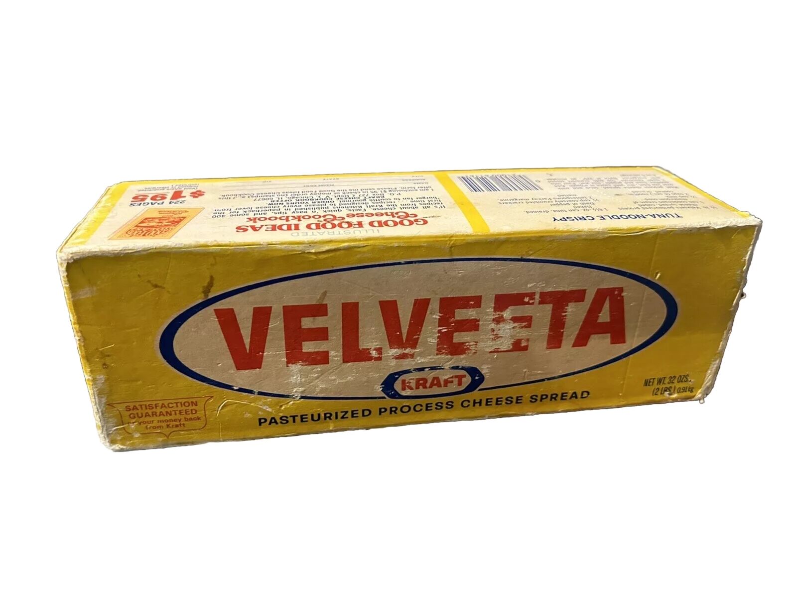 Vintage 1980 VELVEETA Cheese Empty Box - Adverising KRAFT FOODS With Recipe
