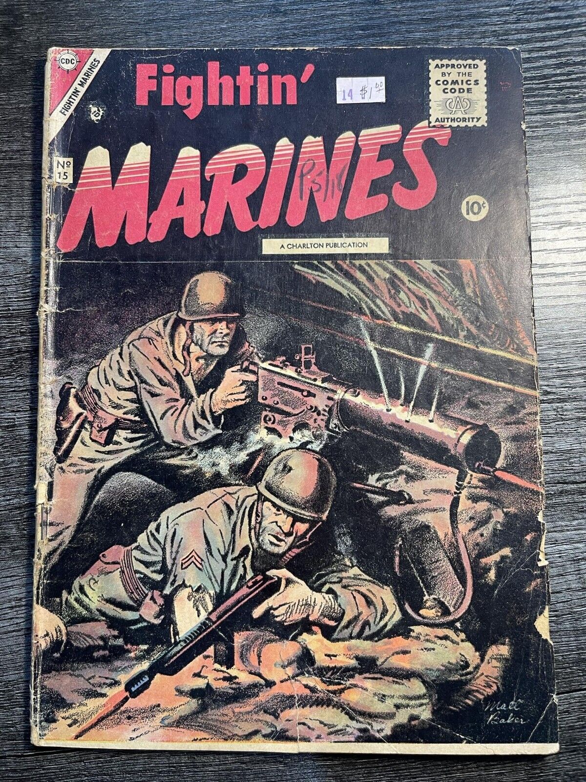 Fightin' Marines #15  Charlton | low grade - July 1955 Matt Baker - GD-