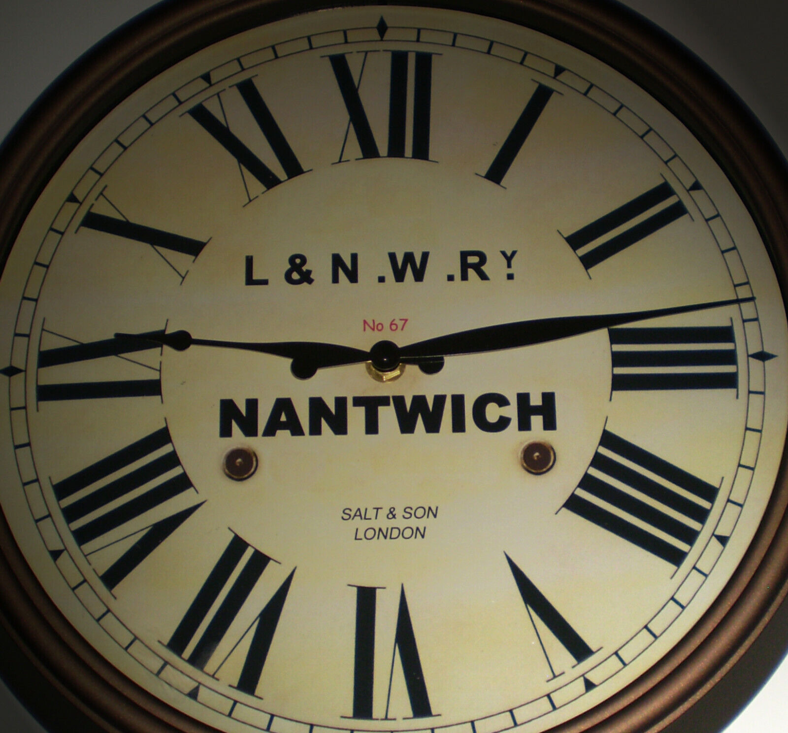 L&NWR London & North Western Railway, 30cm Station Wall Clock, Nantwich Station