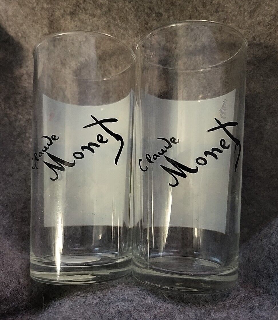 Claude Monet [2] Two Small Glasses. Made In Italy. Hard To Find.  C 5