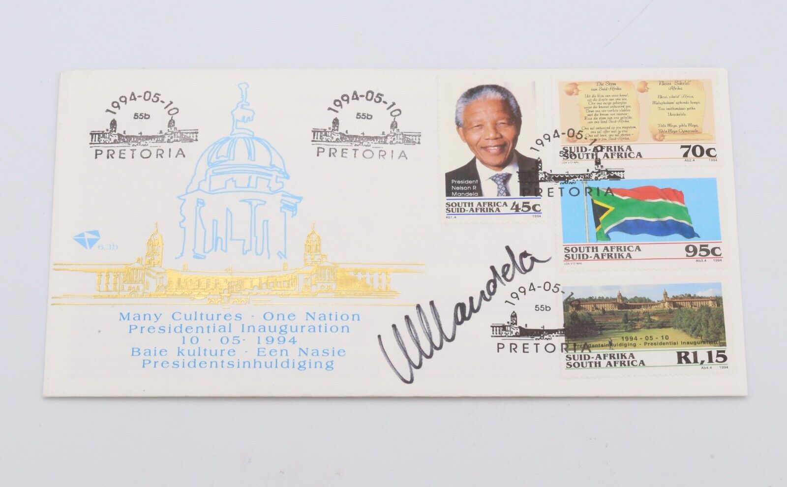 Mandela, Nelson. First Day Cover, Signed, \