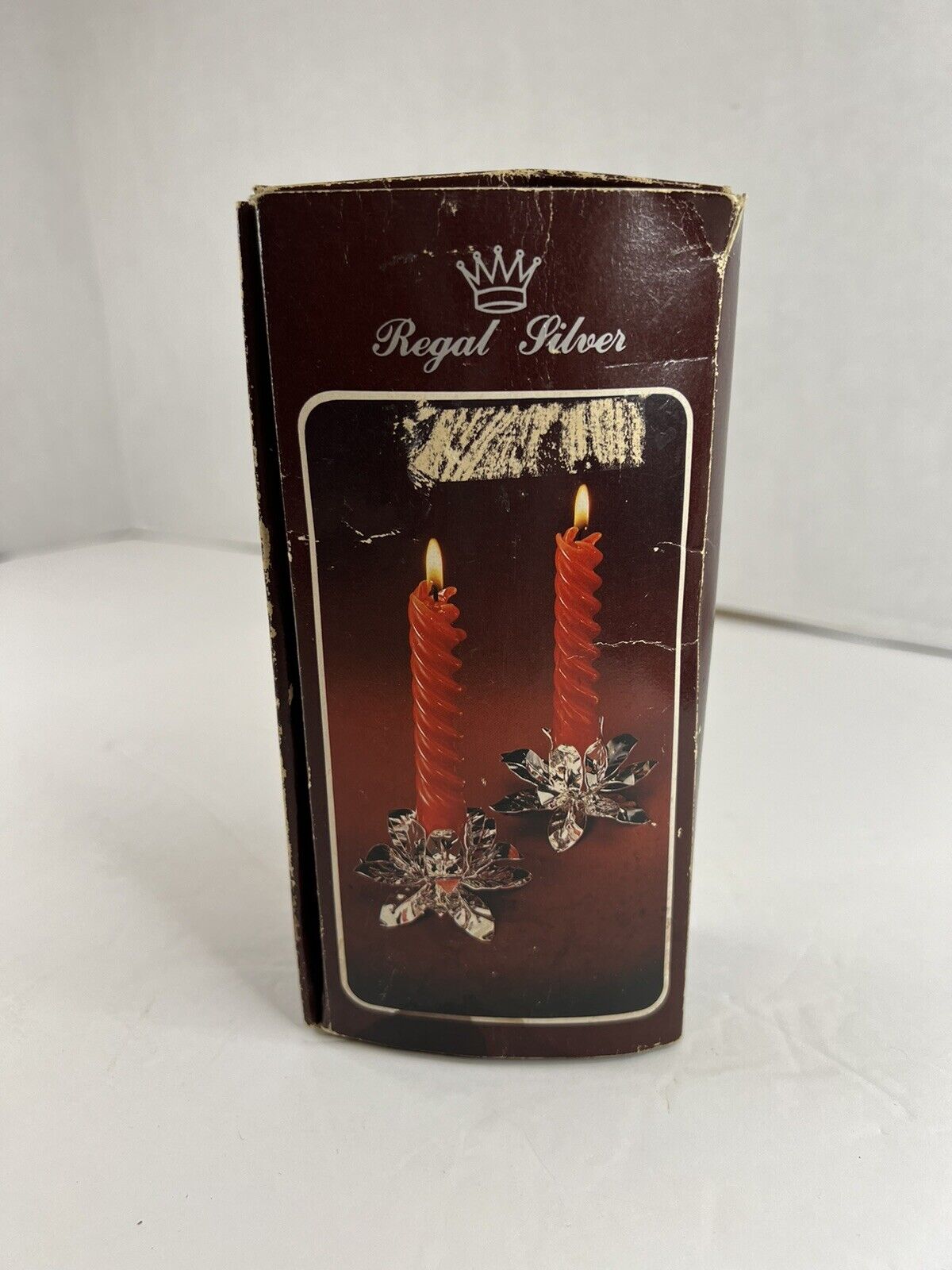 Regal Silver Vintage “Floral Candlesticks In Pair” Flower Candlestick Holders