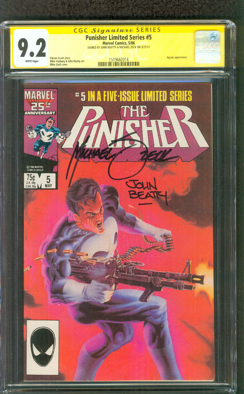 Punisher 5 CGC 2XSS 9.2 Mike Zeck John Beatty iconic art 5/1986