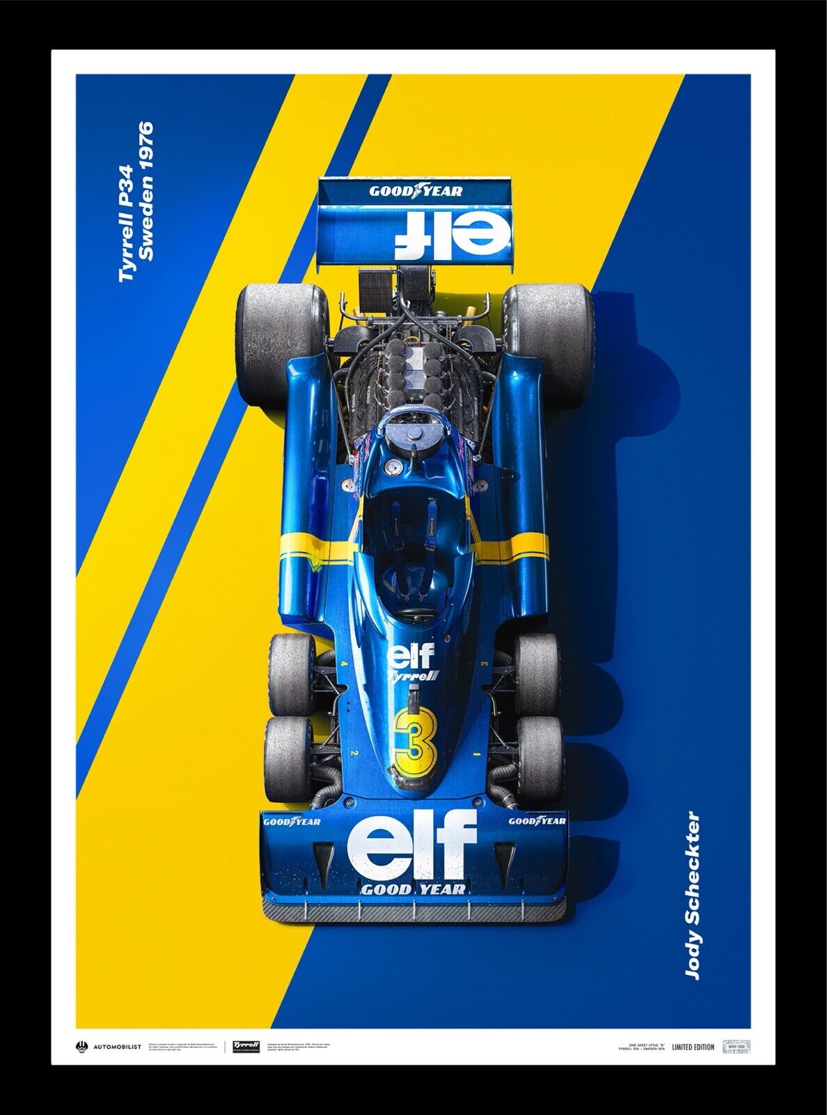1976 Swedish Grand Prix Tyrrell P34 Jody Scheckter Art Print Poster Ltd Ed