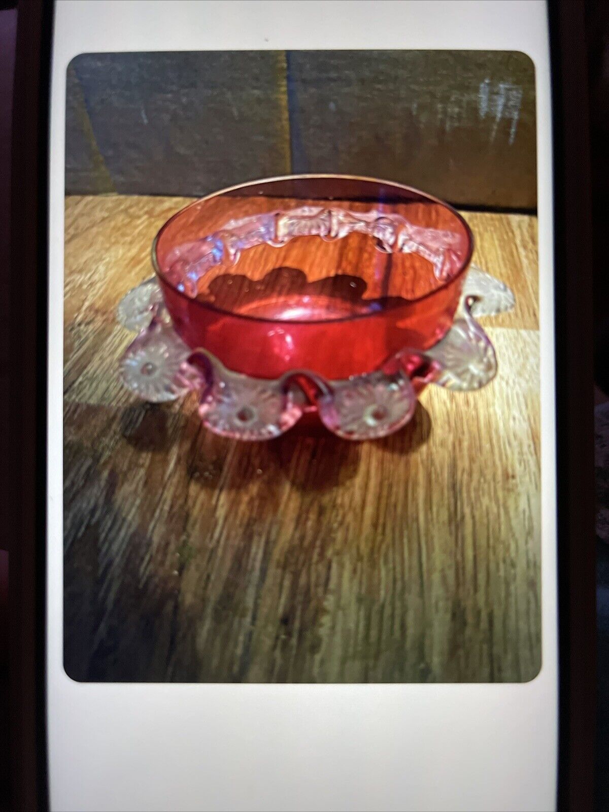 Beautiful Vintage Red Glass Bowl