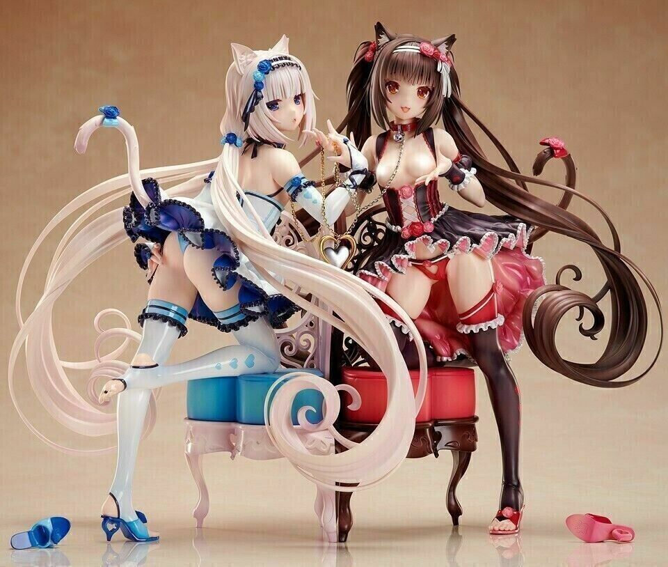 2psc/set Anime Native Nekopara Chocola & Vanilla PVC Figure New No Box toys doll