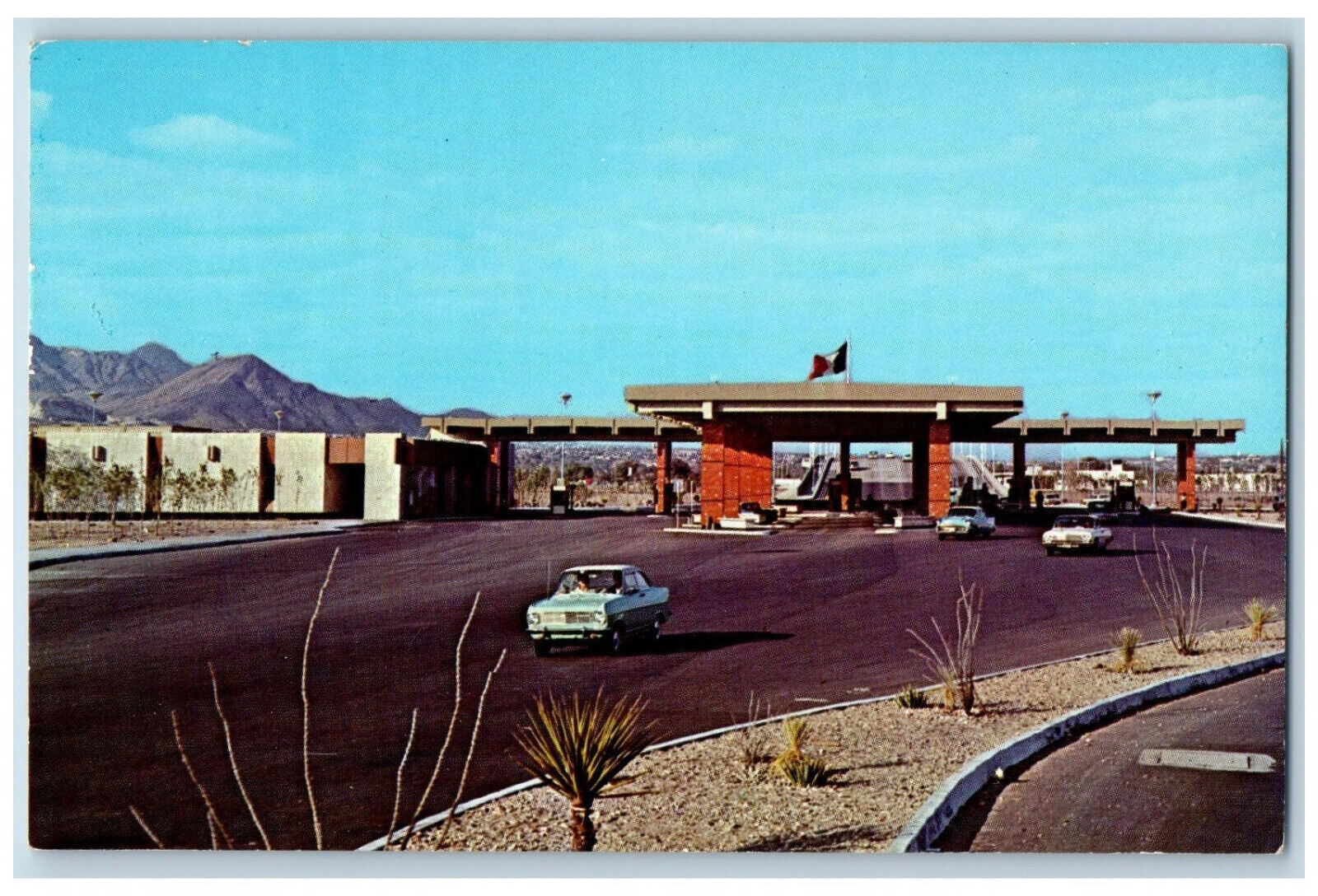 C Juarez Mexico Postcard New Bridge of Americas Island of Cordoba 1970