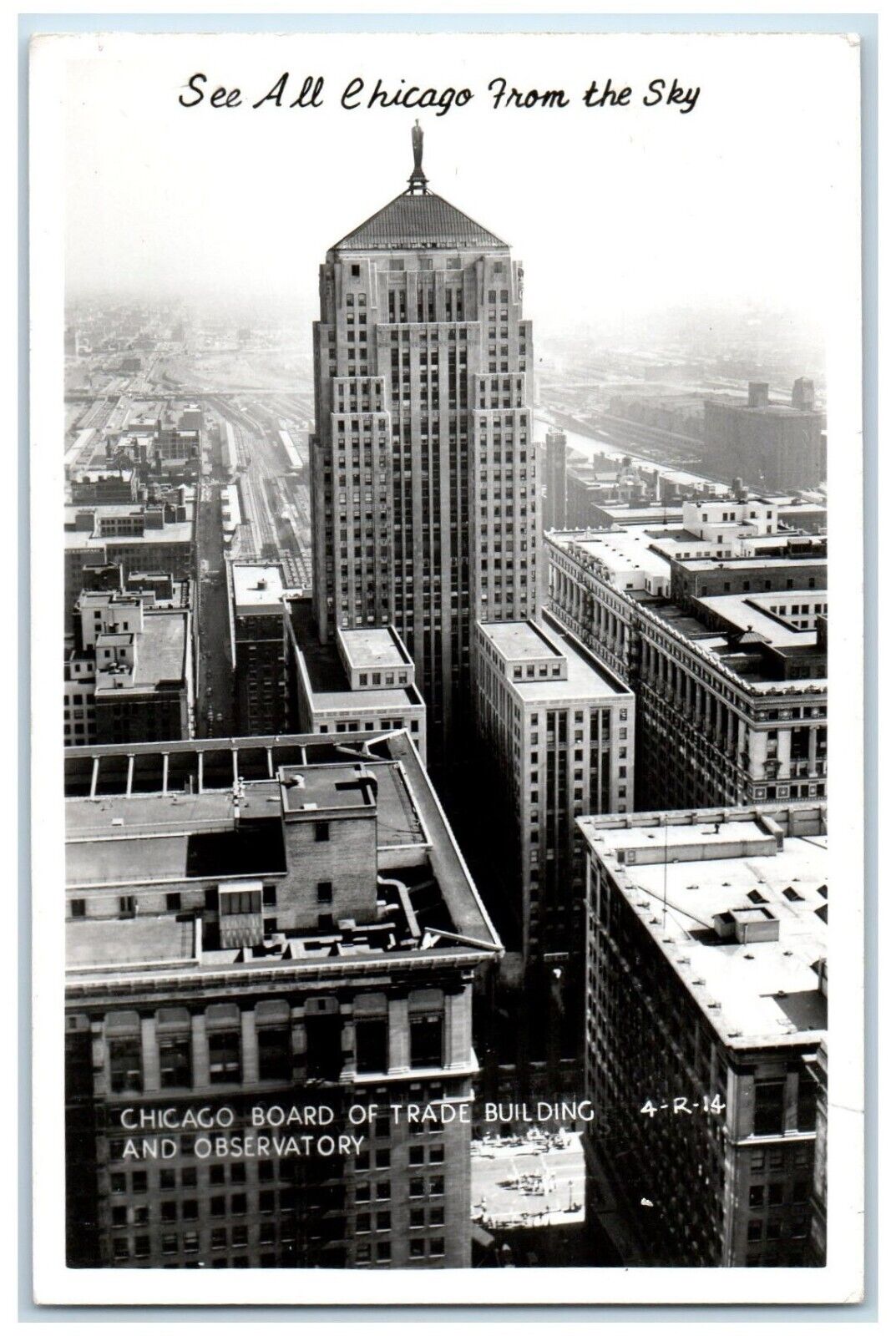 c1940\'s Chicago IL, Board Of Trade Building And Observatory RPPC Photo Postcard