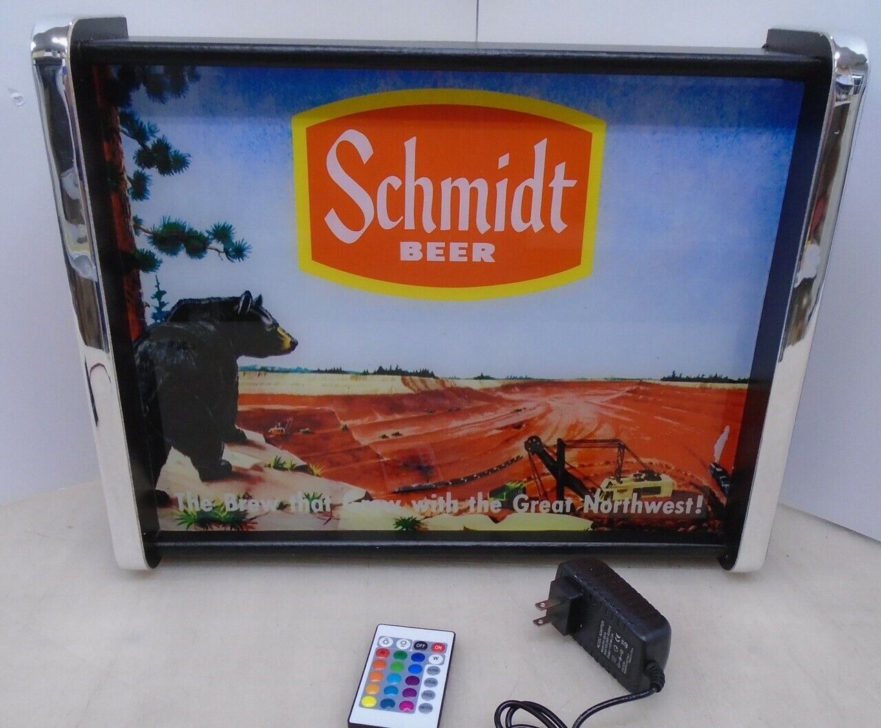 Schmidt Beer Bear at Mine Scene LED Display light sign box