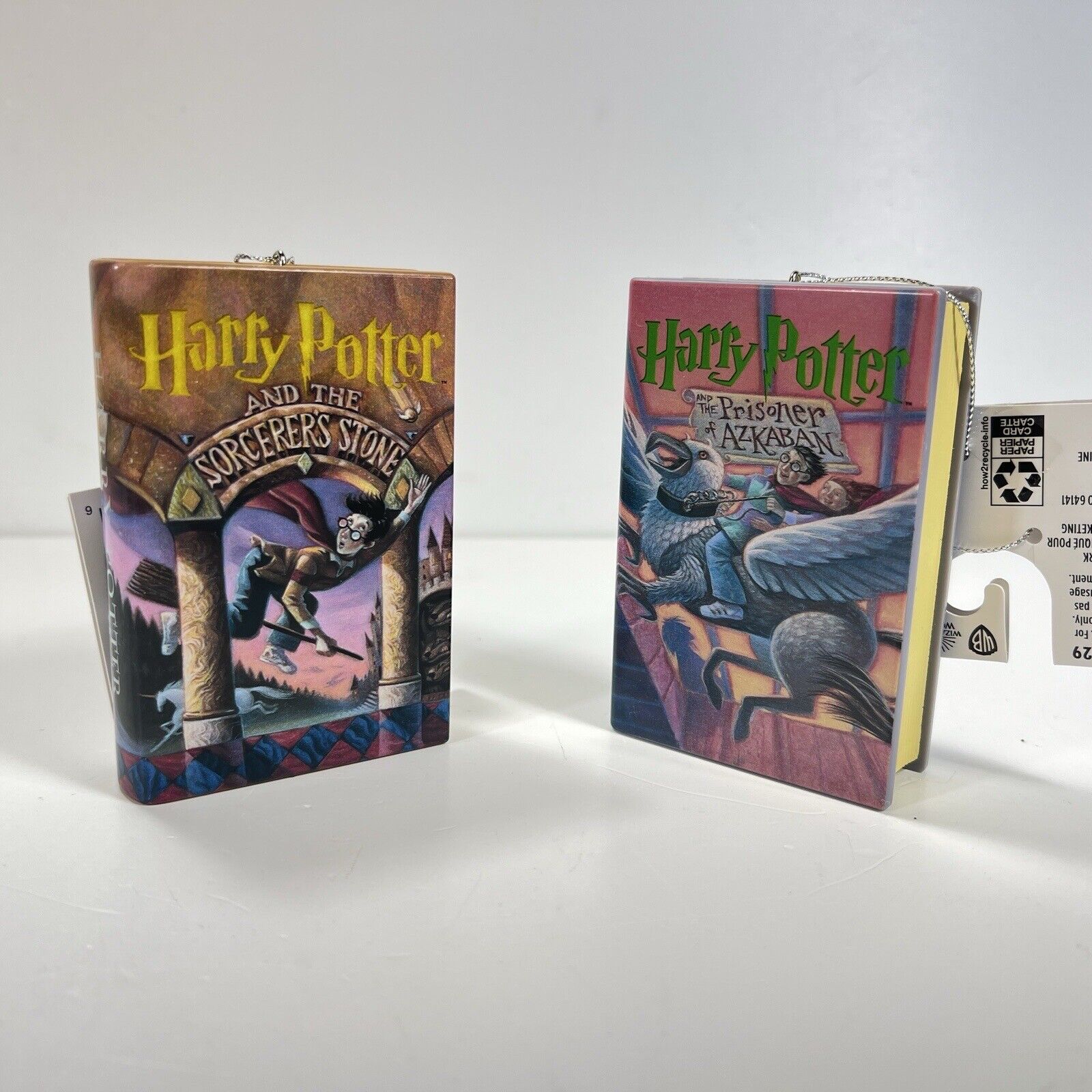 2 Hallmark Harry Potter Book Ornaments Sorcerers Stone & Prisoner of Azkaban HTF