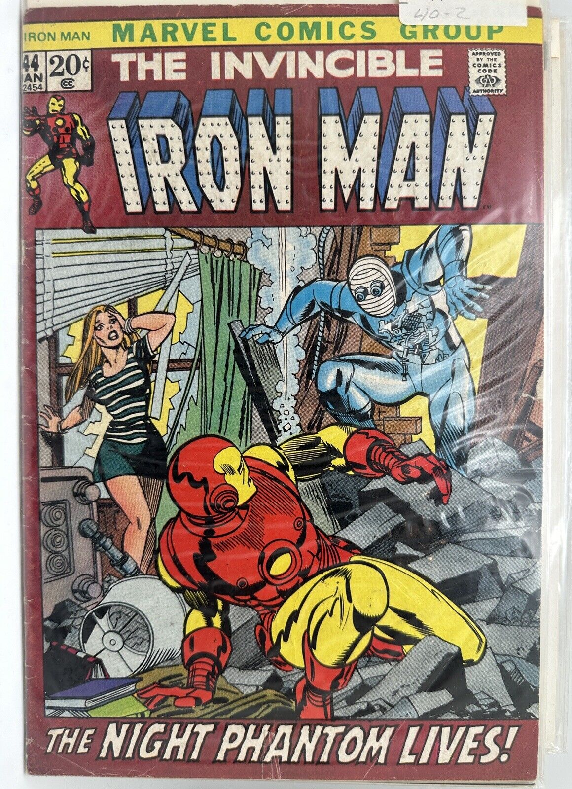 The Invincible Iron Man #44 - 1st App Of Night Phantom, Gil Kane, 1972 1st print