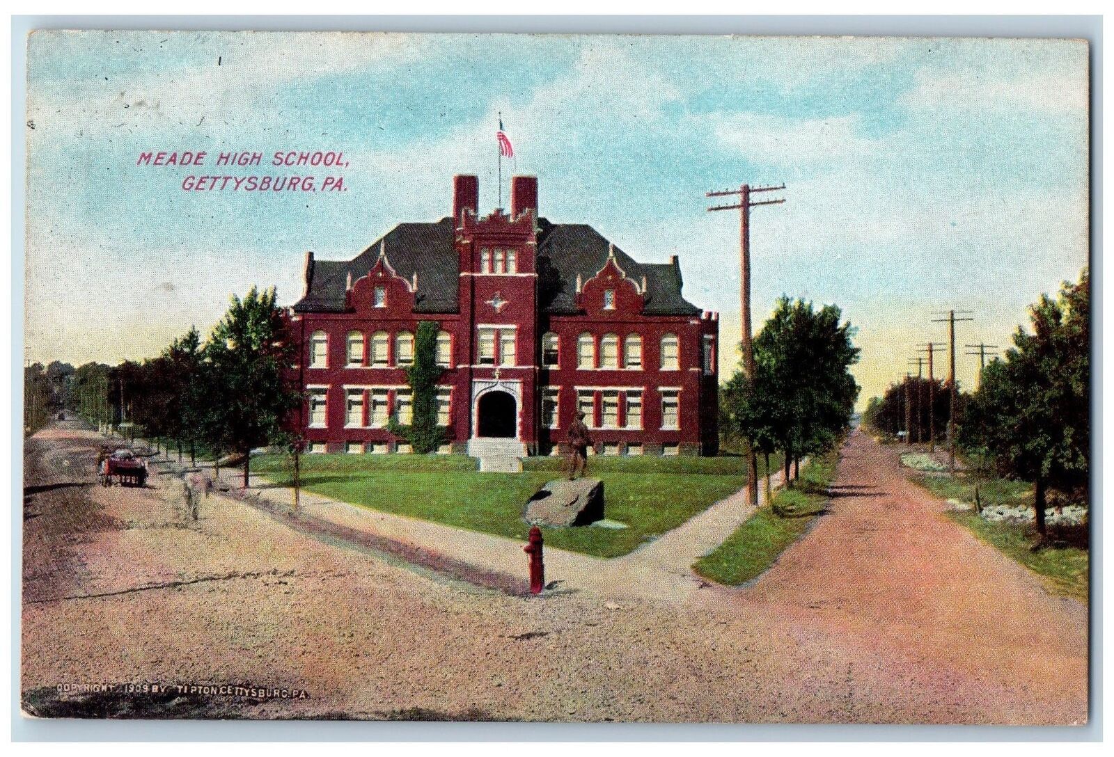 Gettysburg Pennsylvania PA Postcard Meade High School Building Exterior c1910's