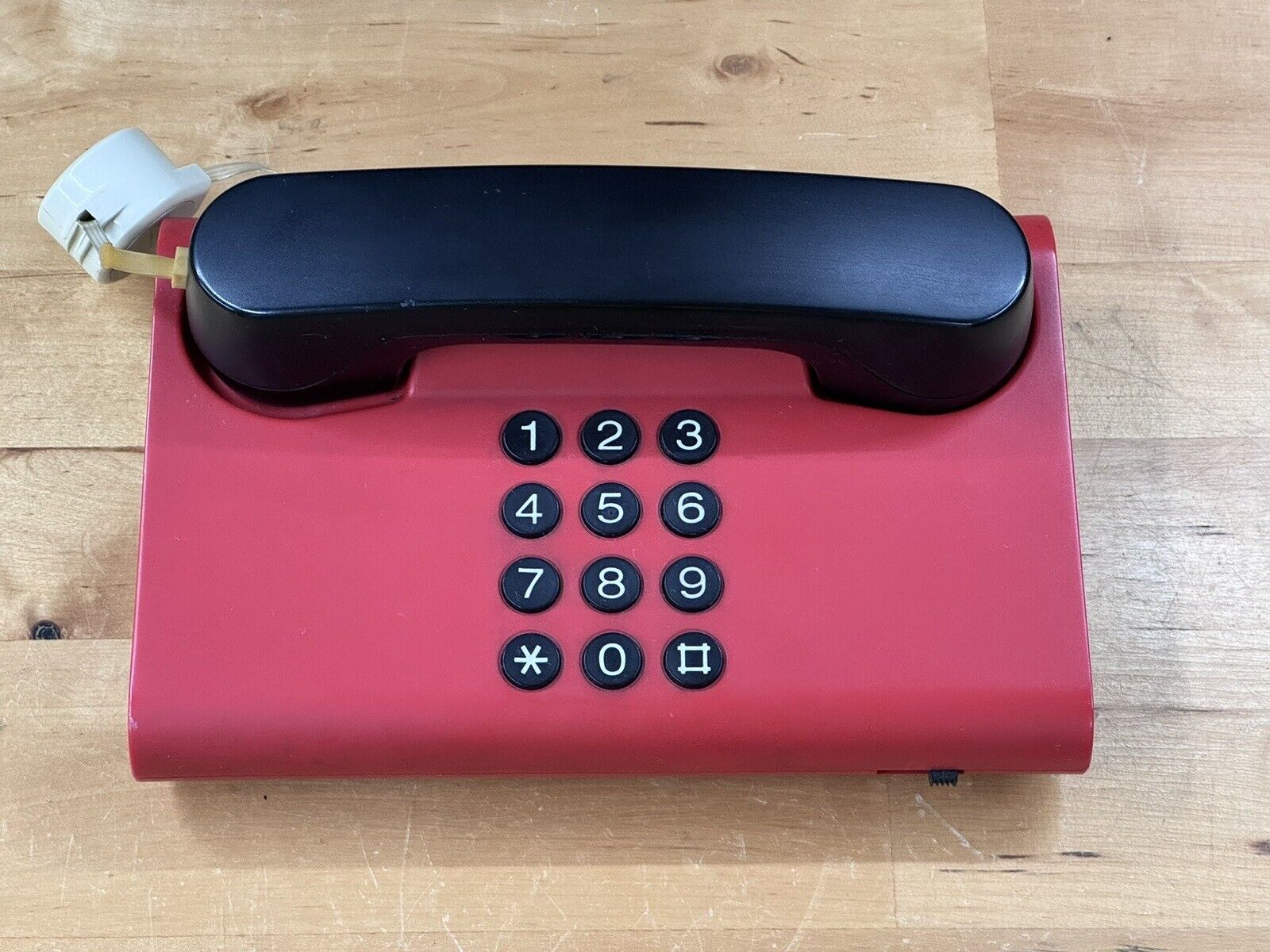 DanMark Retro Vintage Danish Design 1980s Red Desk Landline Phone