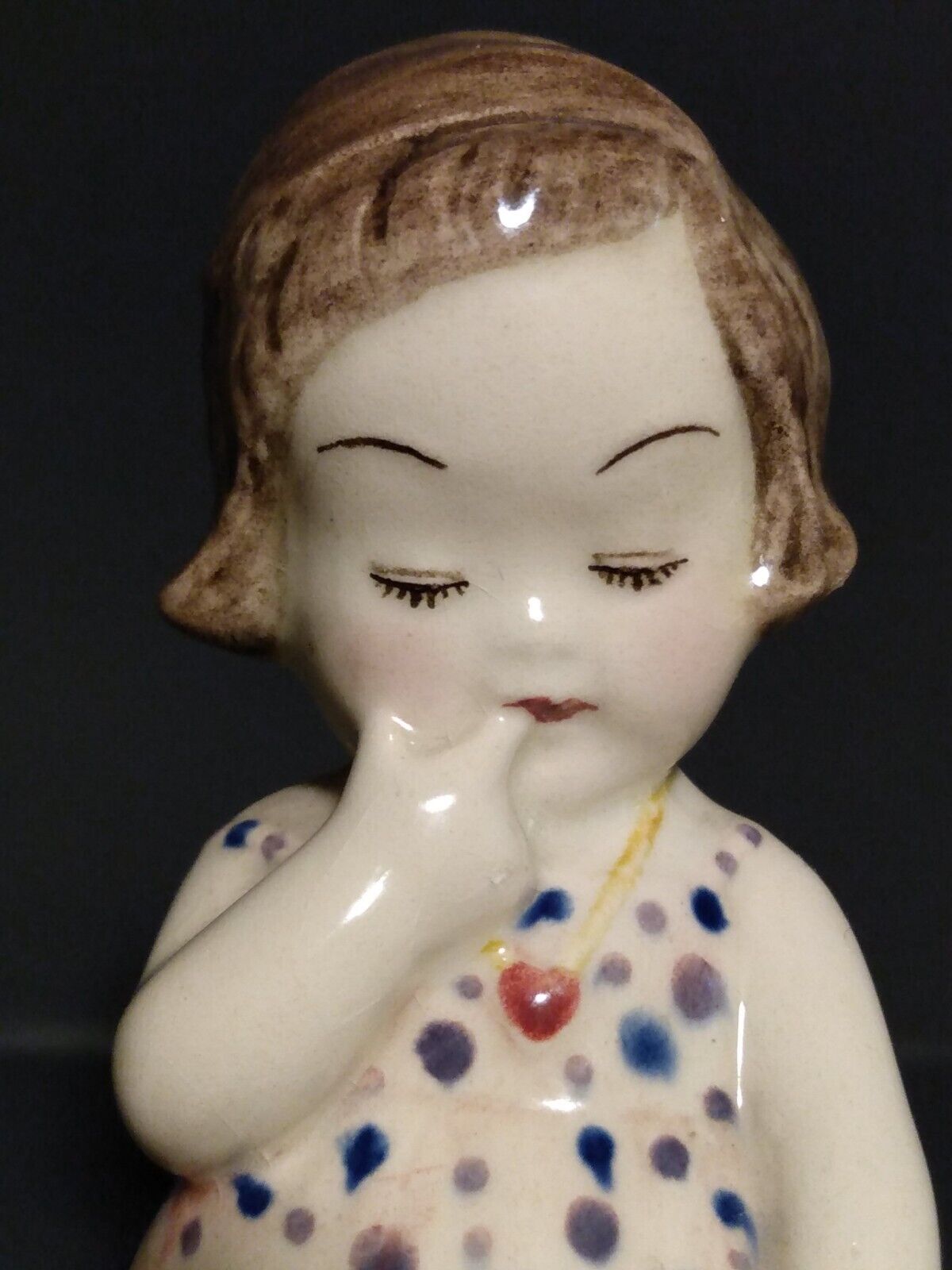 Goldscheider Antique RARE Shy Girl Figurine Signed PLS READ