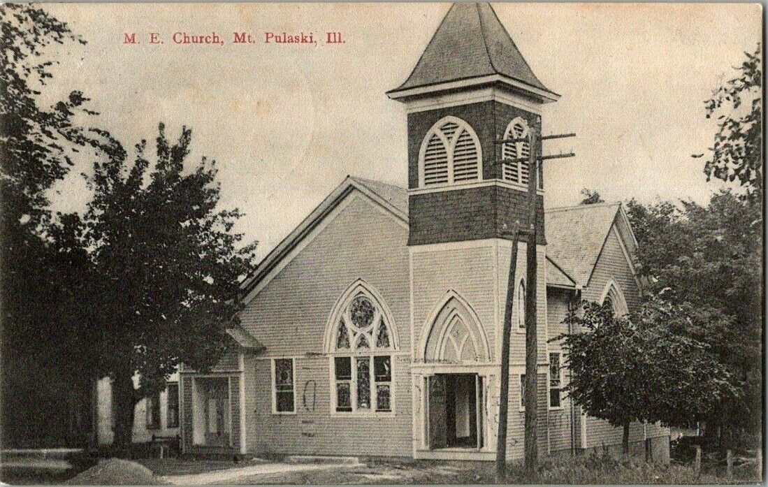 1908. MT. PULASKI, ILL. M.E. CHURCH. POSTCARD QQ4