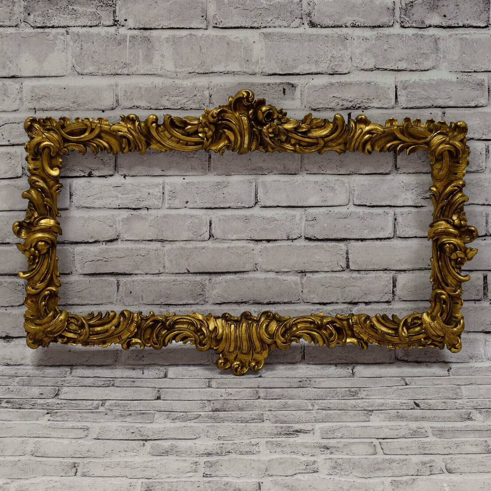 Ca. 1850 decorative wooden frame in original condition 29 x 13.4 in