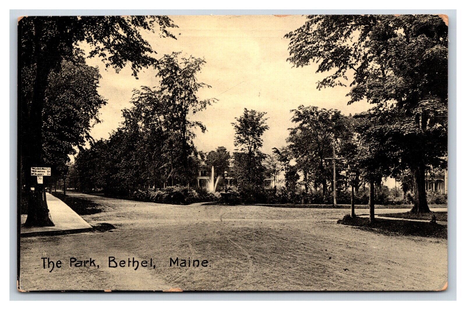 View In The Park Bethel Maine ME DB Postcard Y7