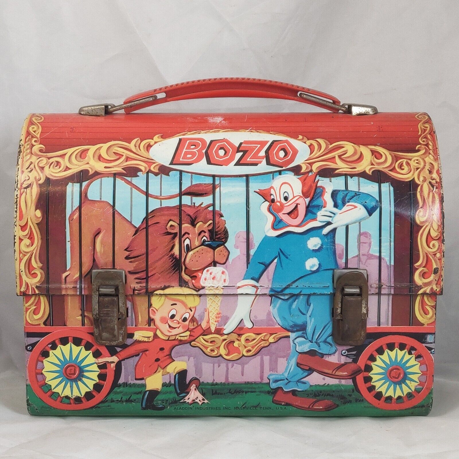 Vintage 1963 Bozo the Clown Metal Dome Lunchbox By Aladdin lunch box