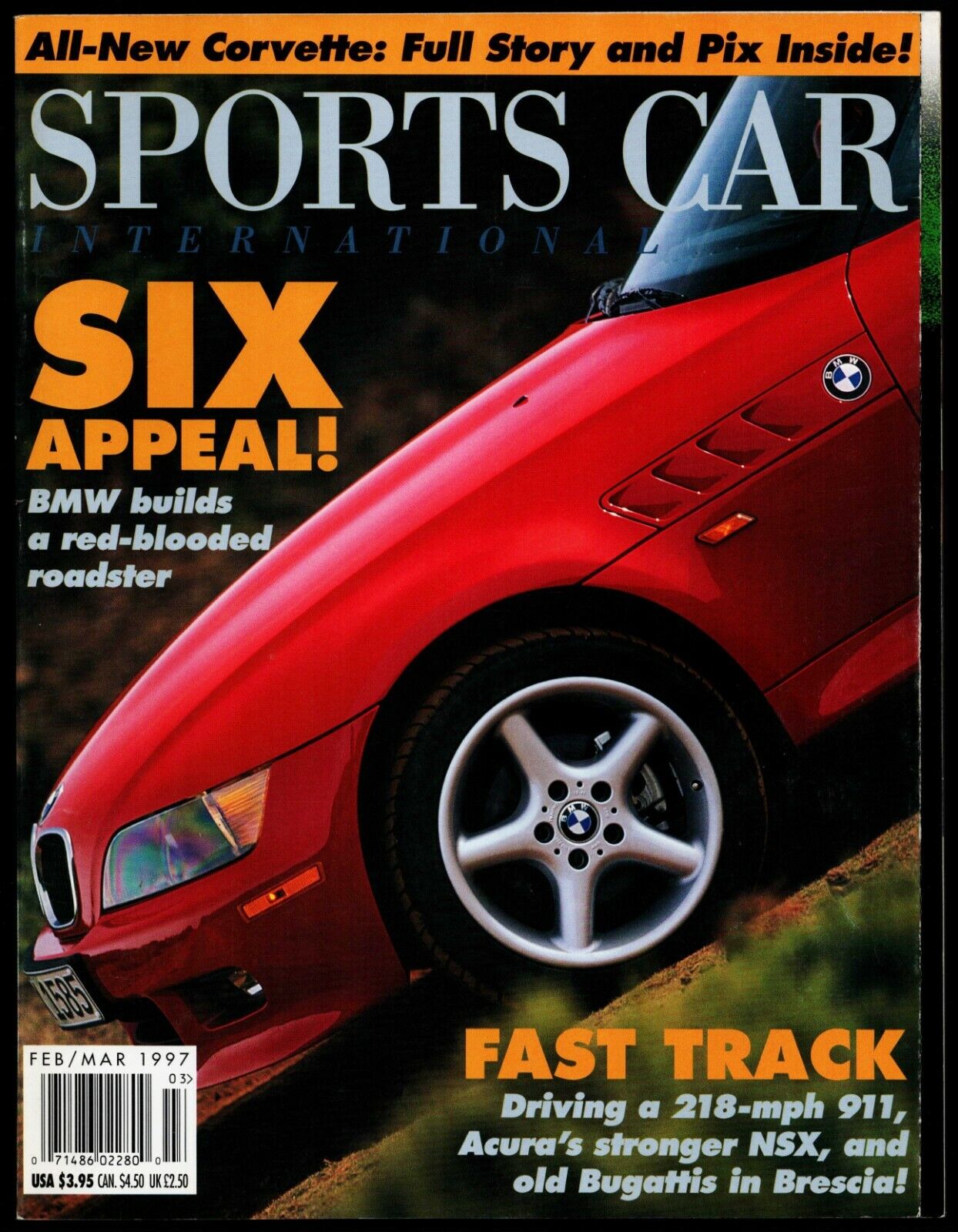 FEB/MAR 1997 SPORTS CAR INTERNATIONAL MAGAZINE, BMW Z3, \'97 CORVETTE, RUF CTR2