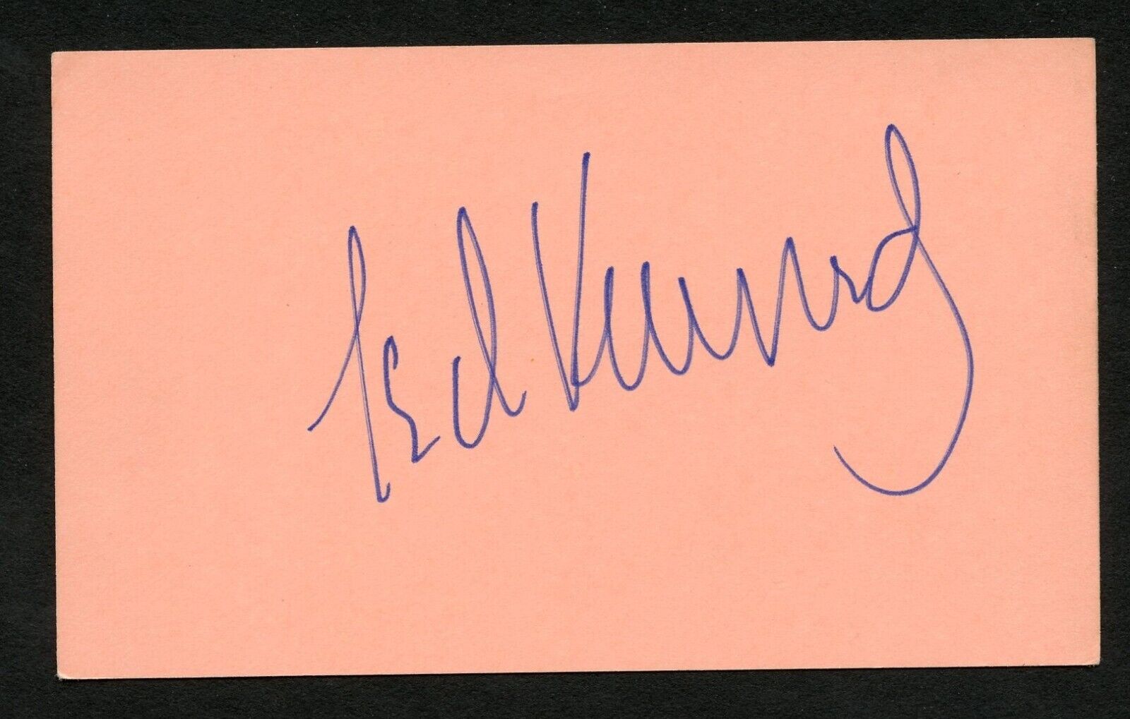 Ted Kennedy d2009 signed auto Vintage 3x5 card US Senator Massachusetts BAS Cert